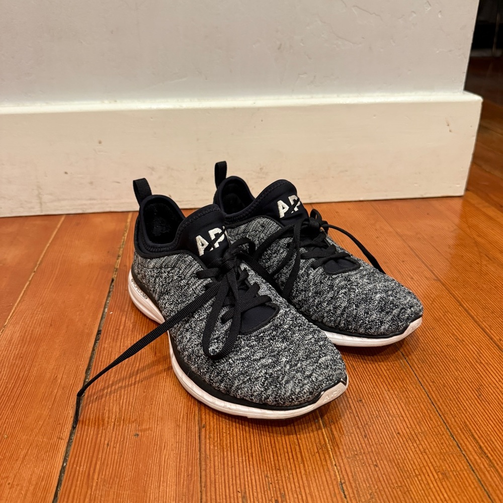 APL Black and White Knit Athletic Sneakers